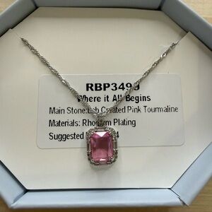 Bomb Party Pink Rhodium Necklace